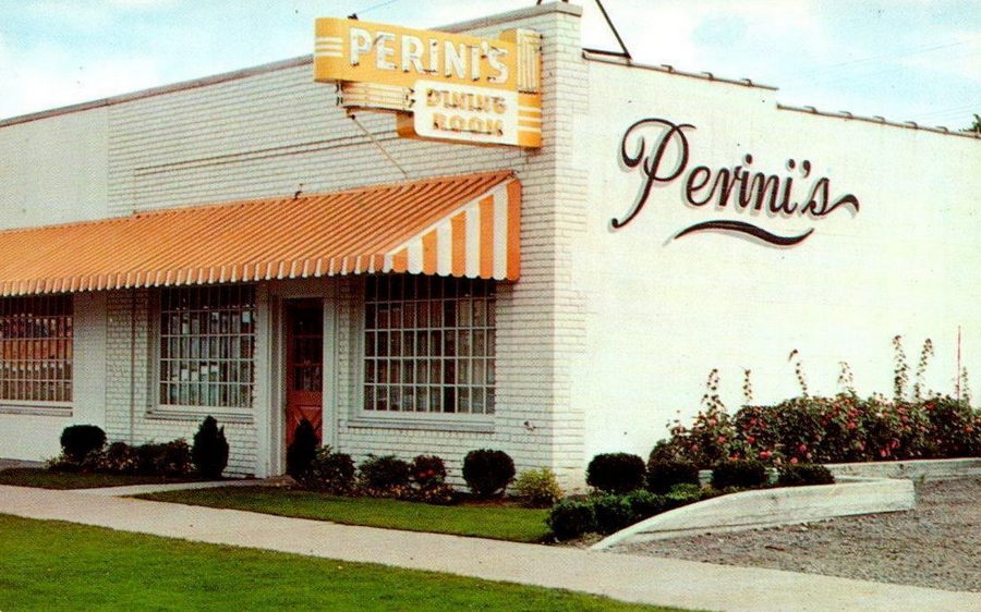 Perinis Dining Room - Vintage Postcard (newer photo)